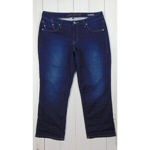 Jag Jeans Dark Wash Denim Size 14 Mid Rise Straight Leg Blue Women's Stretch